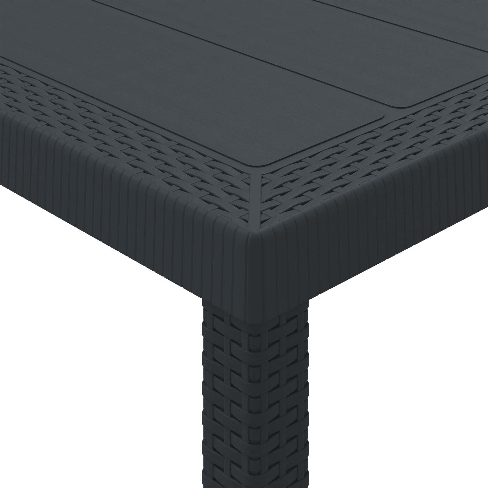 vidaXL Garden Table Anthracite 150 x 100 x 73 cm Poly Rattan