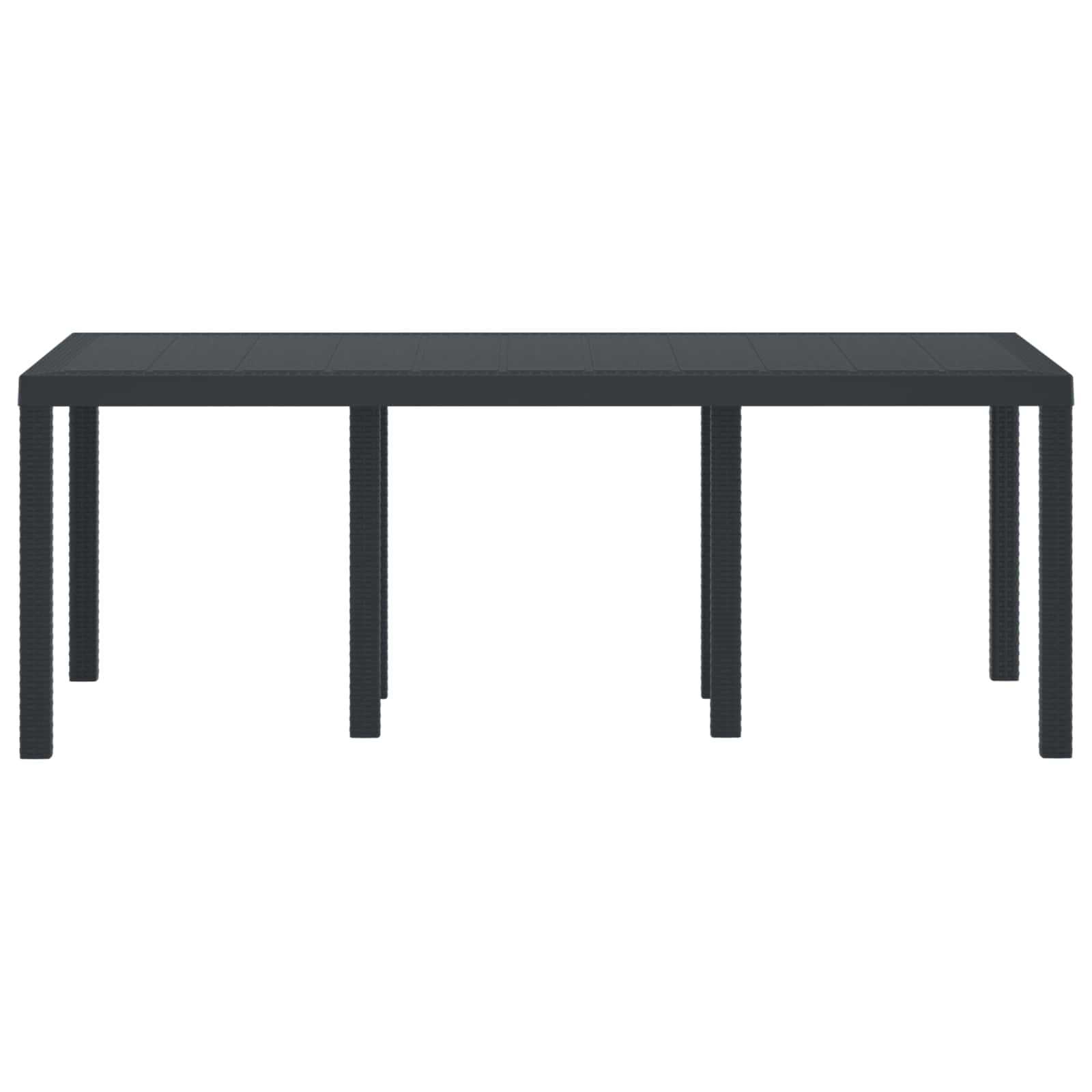 vidaXL Garden Table Anthracite 200 x 100 x 73 cm Poly Rattan