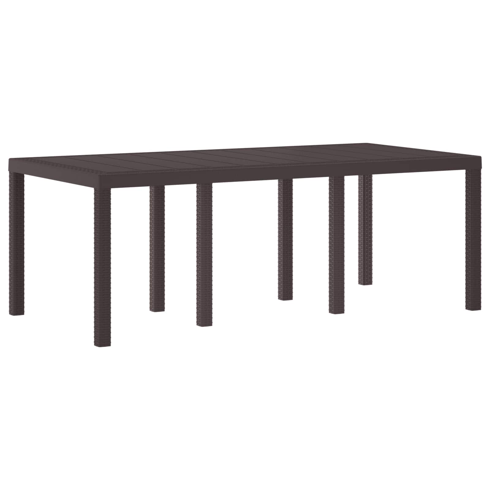 vidaXL Garden Table Brown 200 x 100 x 73 cm Poly Rattan