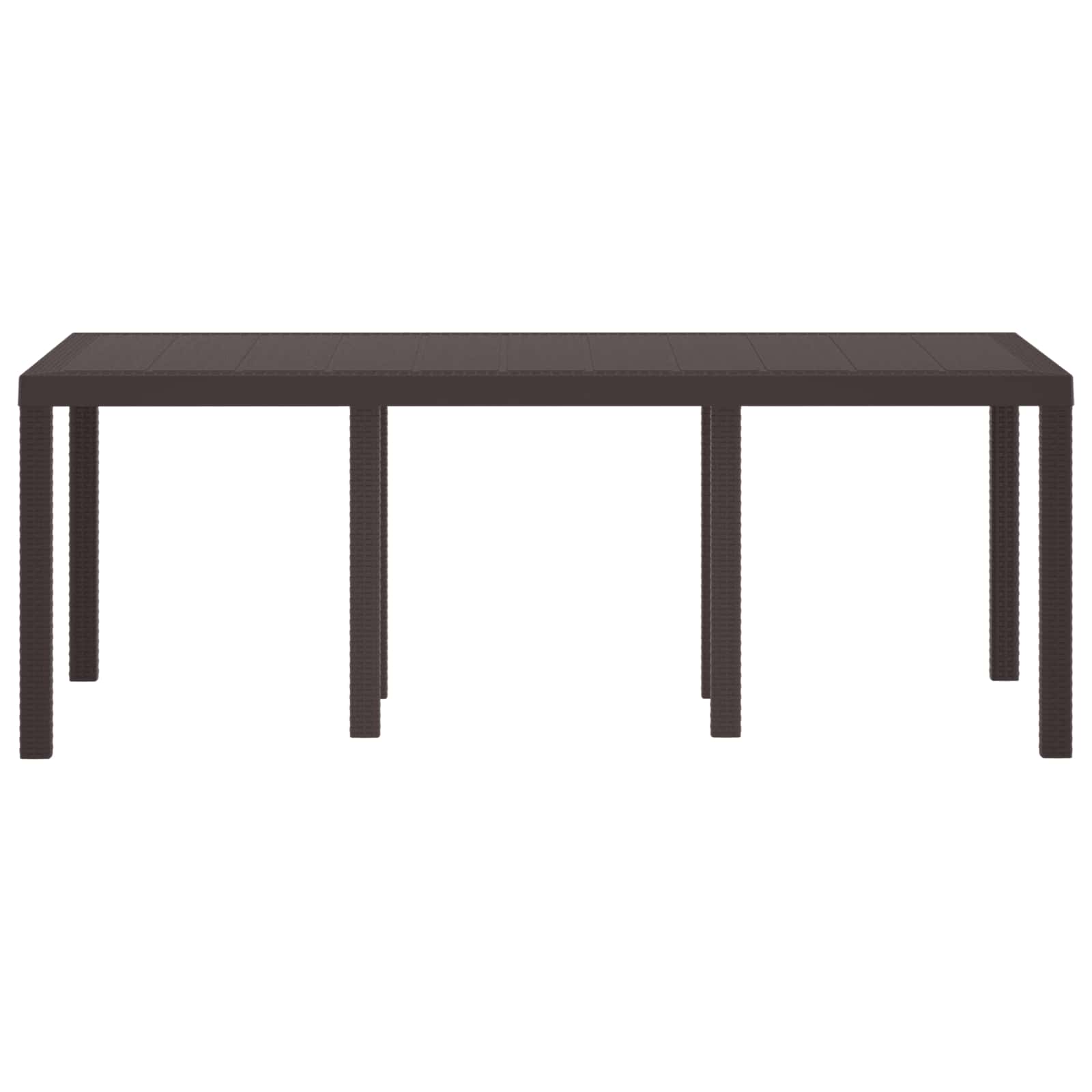 vidaXL Garden Table Brown 200 x 100 x 73 cm Poly Rattan