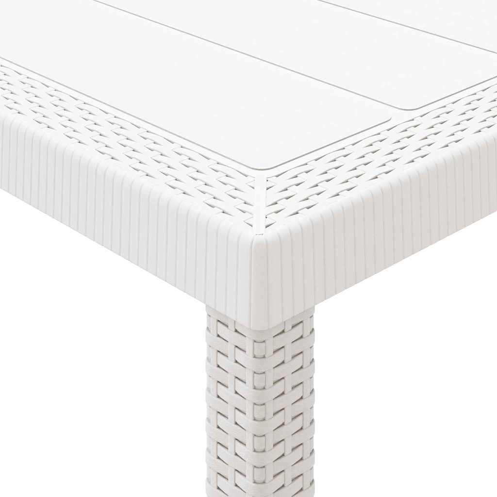 vidaXL Garden Table White 200 x 100 x 73 cm Poly Rattan