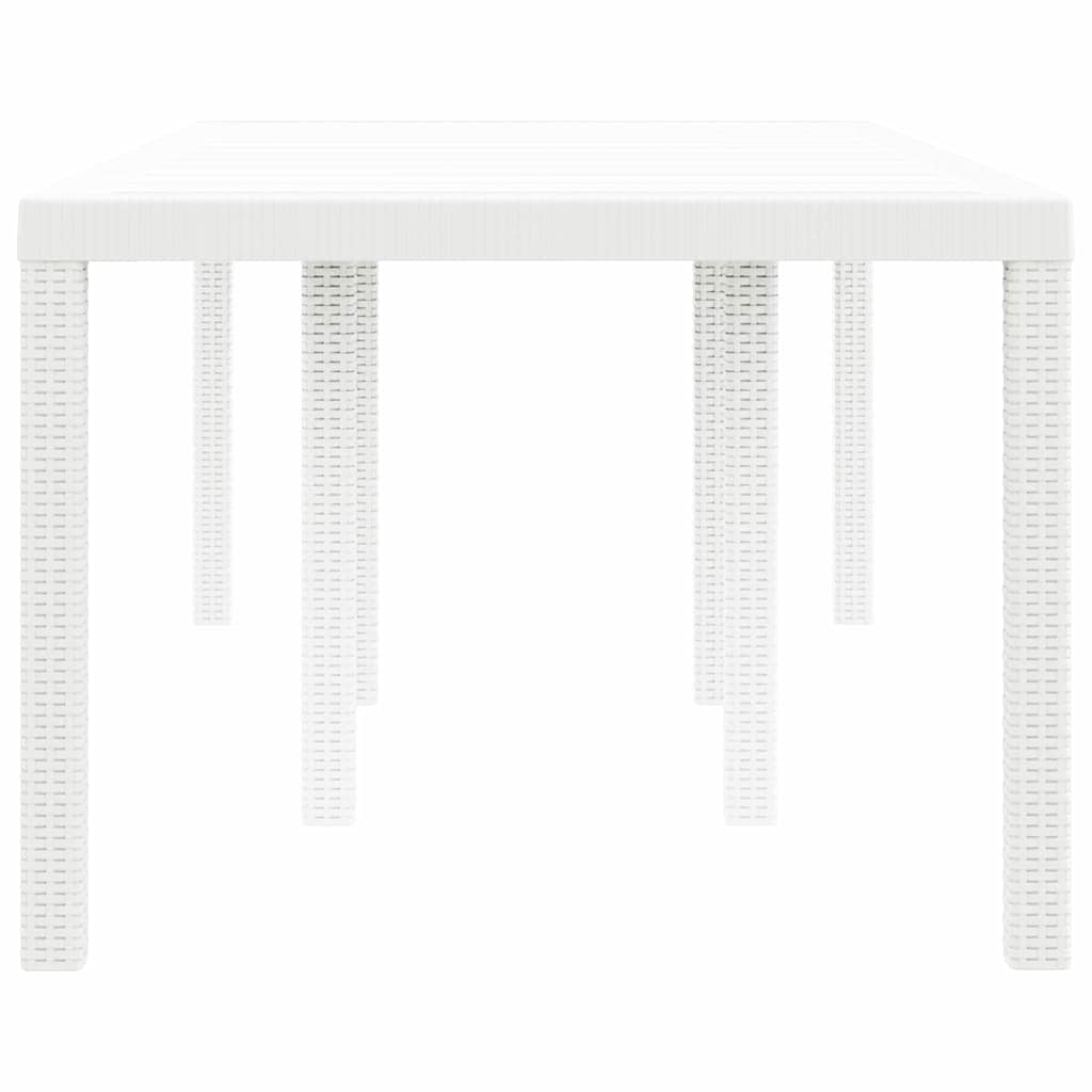 vidaXL Garden Table White 200 x 100 x 73 cm Poly Rattan