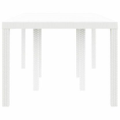 vidaXL Garden Table White 200 x 100 x 73 cm Poly Rattan