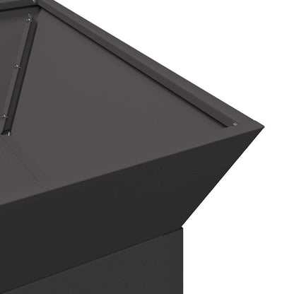 vidaXL Fire Pit Black 50 x 50 x 40 cm Steel - 10786