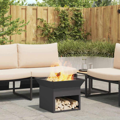vidaXL Fire Pit Black 50 x 50 x 40 cm Steel - 10786