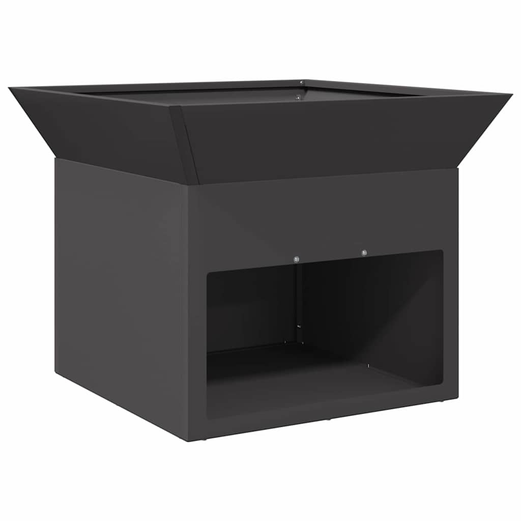 vidaXL Fire Pit Black 50 x 50 x 40 cm Steel - 10786