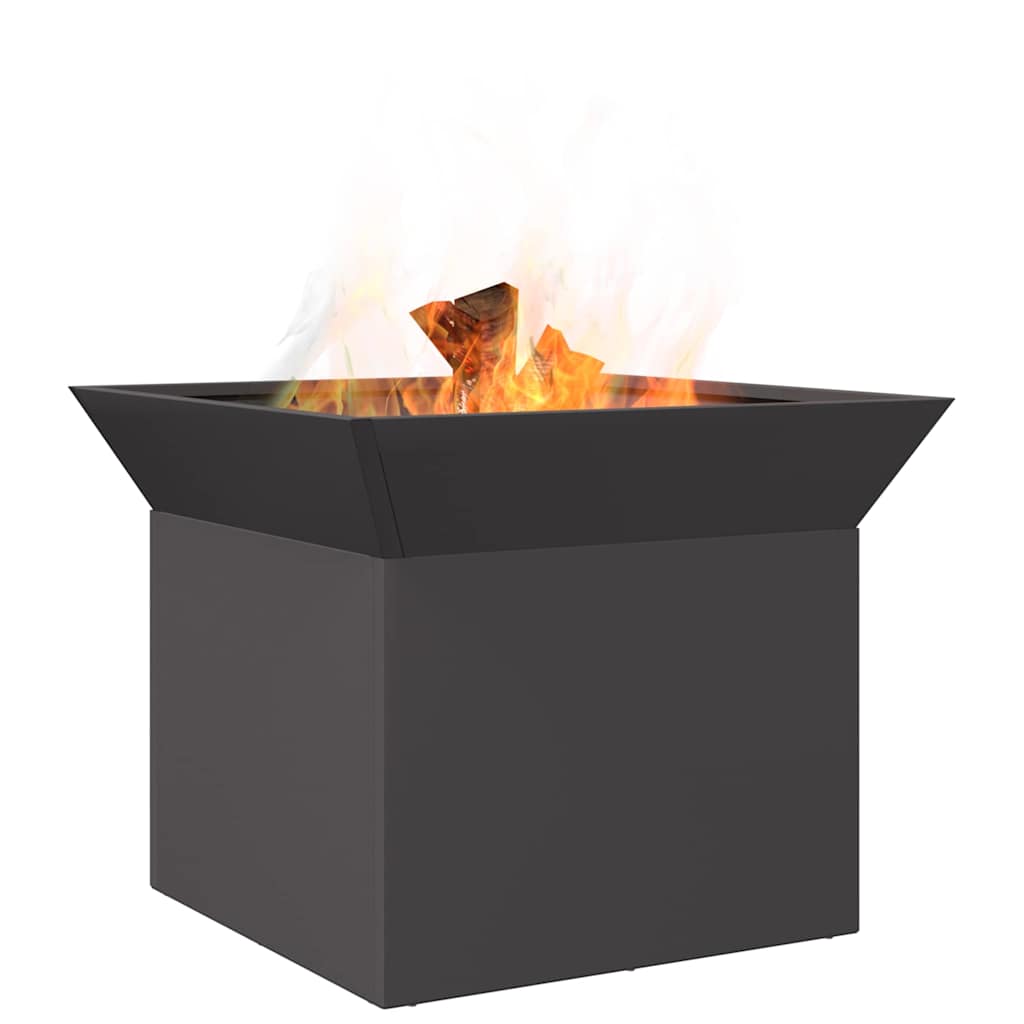 vidaXL Fire Pit Black 50 x 50 x 40 cm Steel - 10786