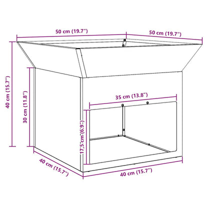 vidaXL Fire Pit Black 50 x 50 x 40 cm Steel - 10786