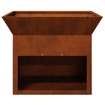 vidaXL Fire Pit Rusty 50 x 50 x 40 cm Weathering steel - Copper - 10782