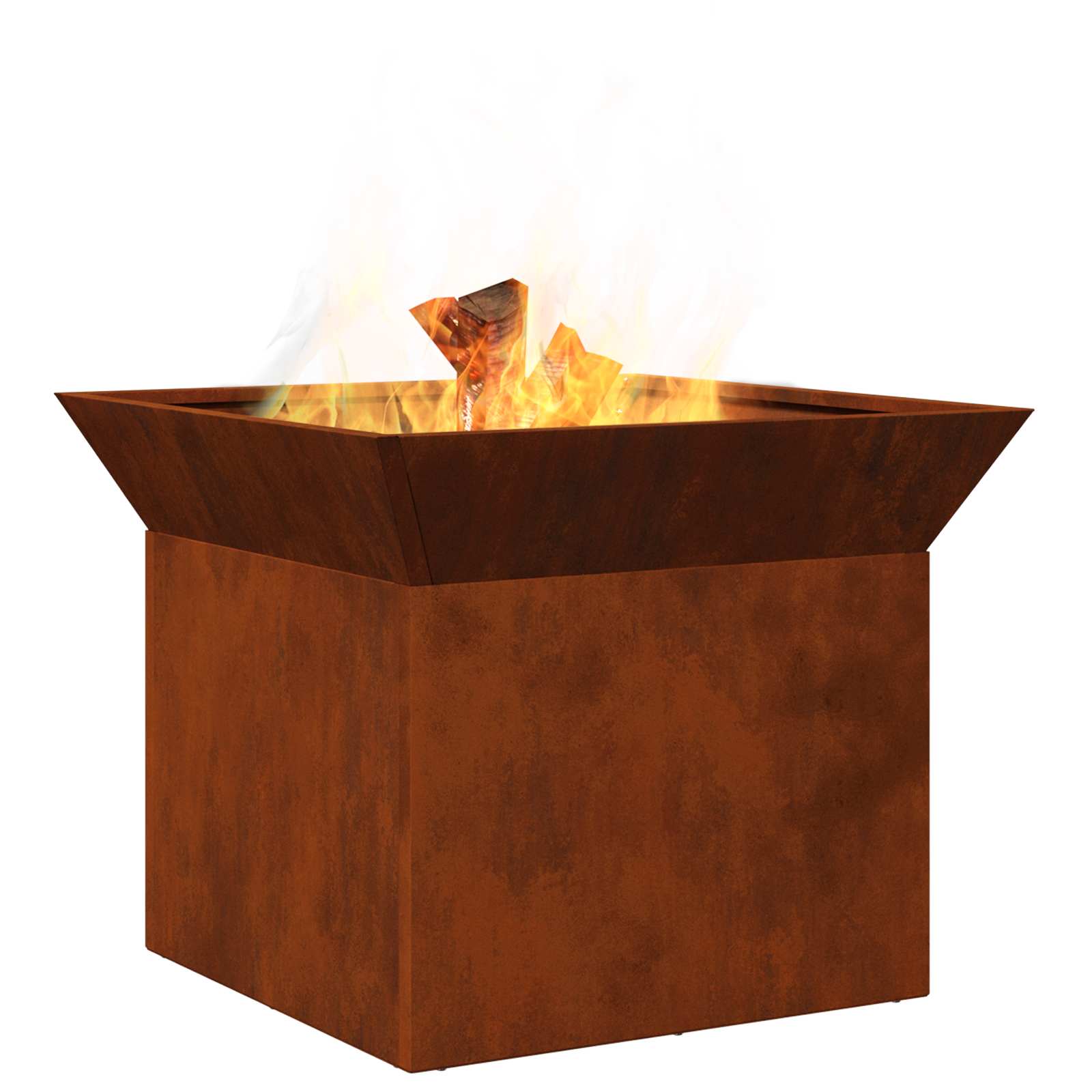 vidaXL Fire Pit Rusty 50 x 50 x 40 cm Weathering steel - Copper - 10782
