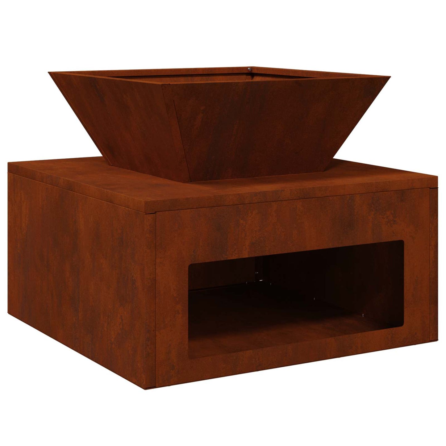 vidaXL Fire Pit Rusty 50 x 50 x 40 cm Weathering Steel - Copper