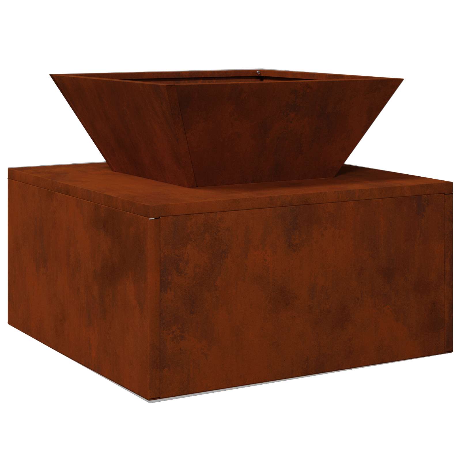 vidaXL Fire Pit Rusty 50 x 50 x 40 cm Weathering Steel - Copper
