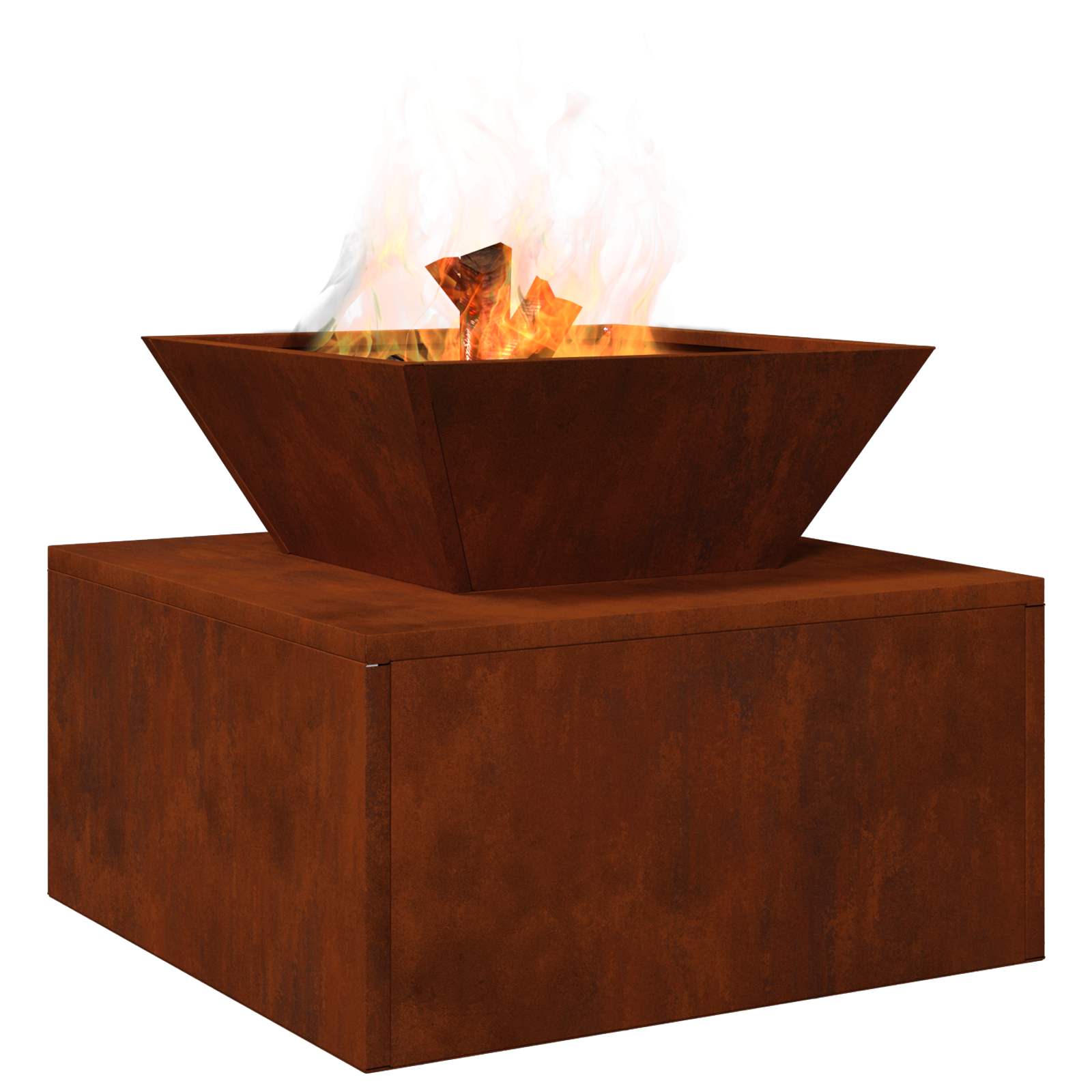 vidaXL Fire Pit Rusty 50 x 50 x 40 cm Weathering Steel - Copper