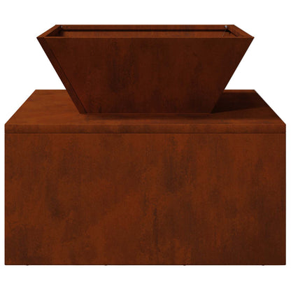 vidaXL Fire Pit Rusty 50 x 50 x 40 cm Weathering Steel - Copper