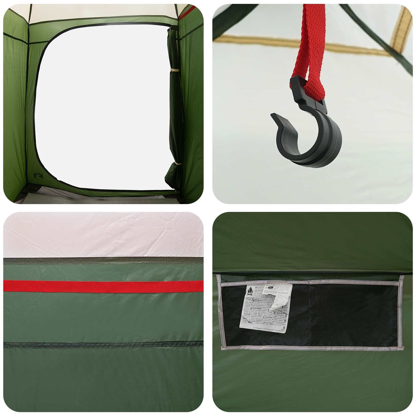 vidaXL Instant Tent 2-Person Quick-Release 2-Person Green - 160 x 160 x 227 cm