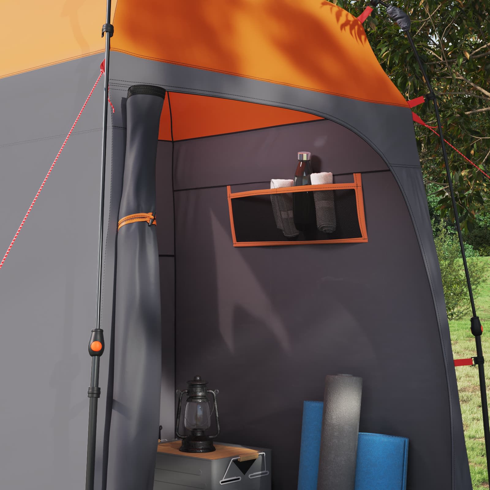 vidaXL Instant Tent 2-Person Quick-Release 2-Person Grey and Orange - 160 x 160 x 227 cm