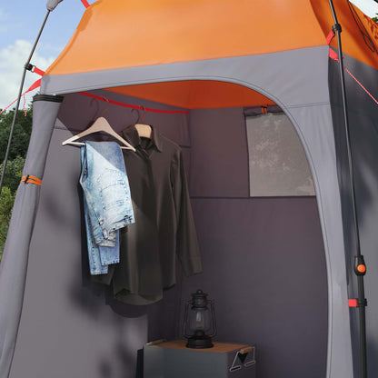 vidaXL Instant Tent 2-Person Quick-Release 2-Person Grey and Orange - 160 x 160 x 227 cm