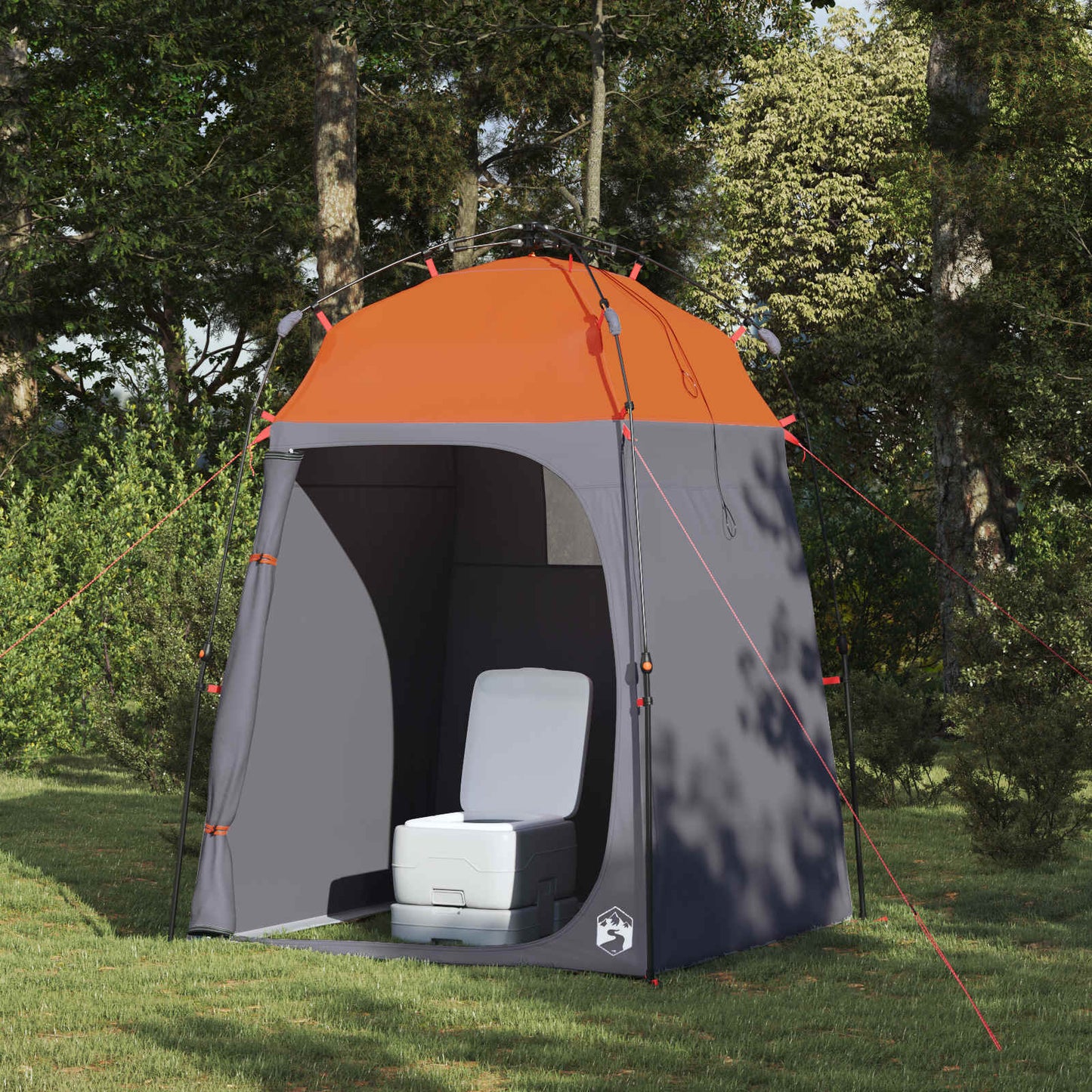 vidaXL Instant Tent 2-Person Quick-Release 2-Person Grey and Orange - 160 x 160 x 227 cm
