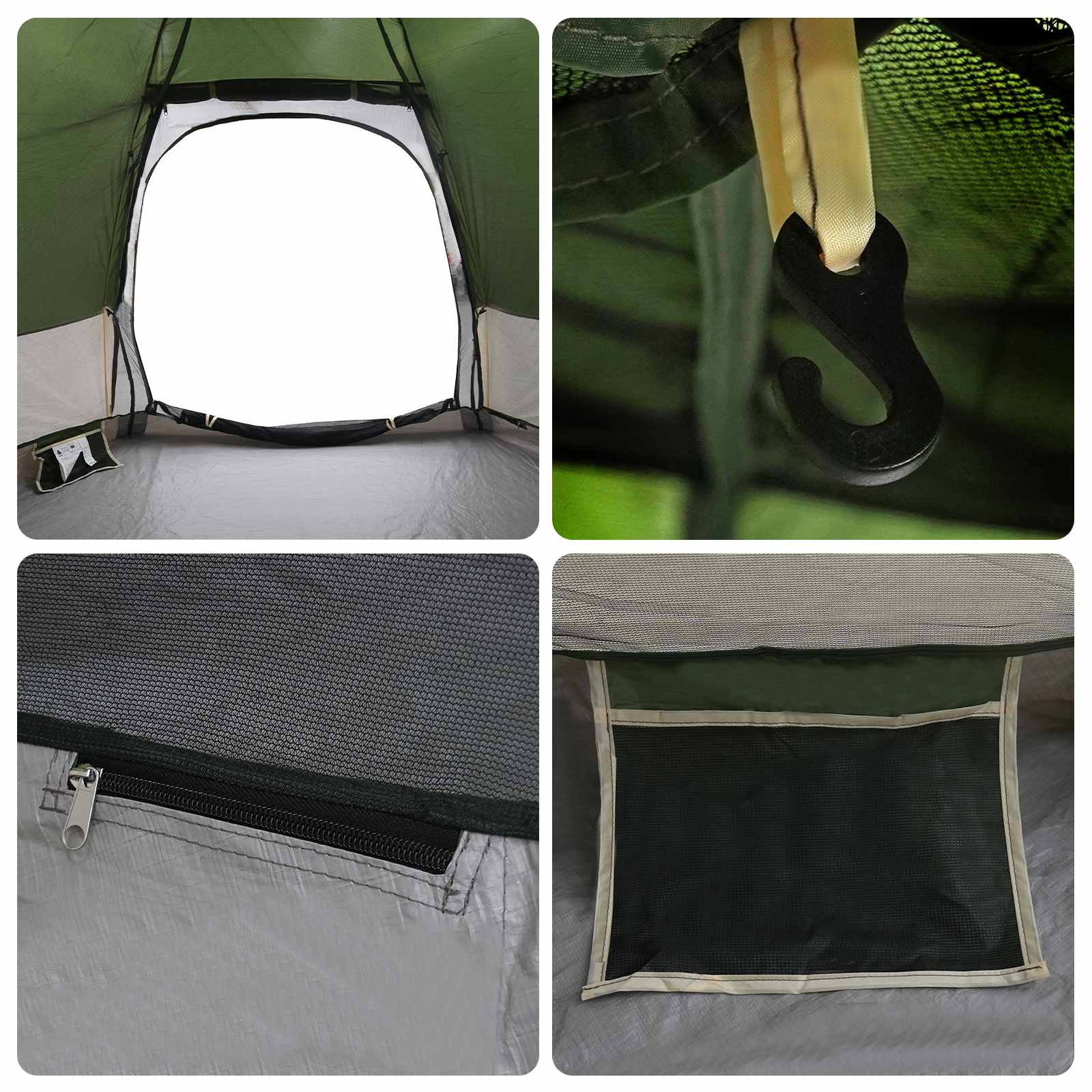 vidaXL Instant Tent with Rainfly 4-Person Quick-Release 4-Person Green - 280 x 280 x 160 cm