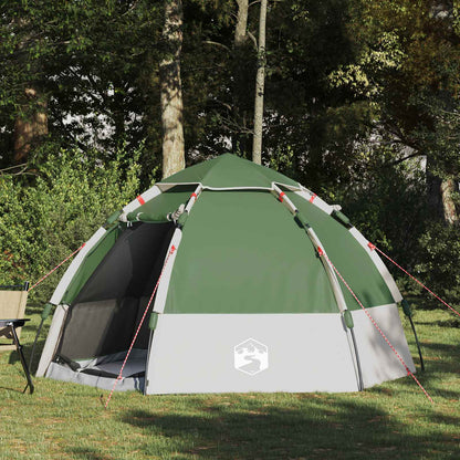 vidaXL Instant Tent with Rainfly 4-Person Quick-Release 4-Person Green - 280 x 280 x 160 cm