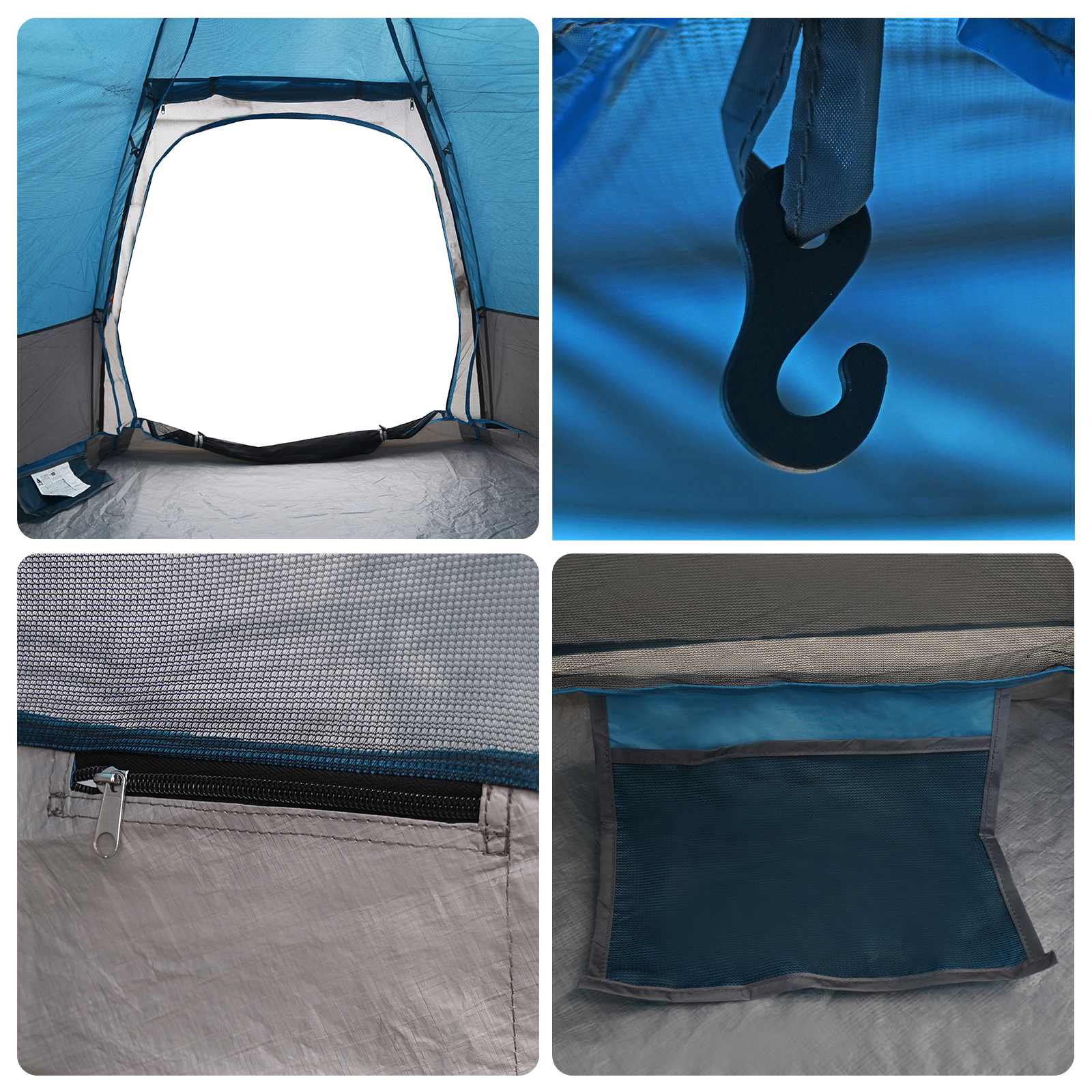 vidaXL Instant Tent with Rainfly 4-Person Quick-Release 4-Person Blue - 280 x 280 x 160 cm