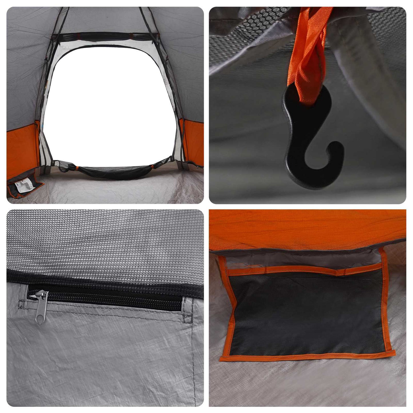 vidaXL Instant Tent with Rainfly 4-Person Quick-Release 4-Person - Grey - 280 x 280 x 160 cm