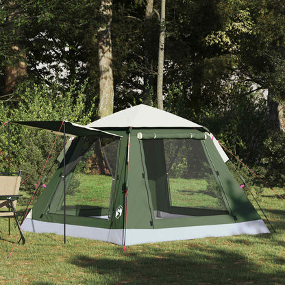 vidaXL Instant Tent with Rainfly 3-Person Quick-Release 3-Person Green - 205 x 205 x 143 cm