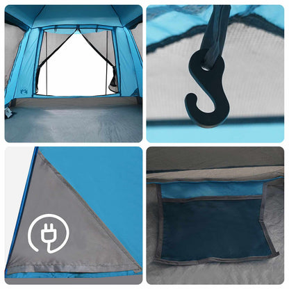 vidaXL Instant Tent with Rainfly 3-Person Quick-Release 3-Person Blue - 205 x 205 x 143 cm