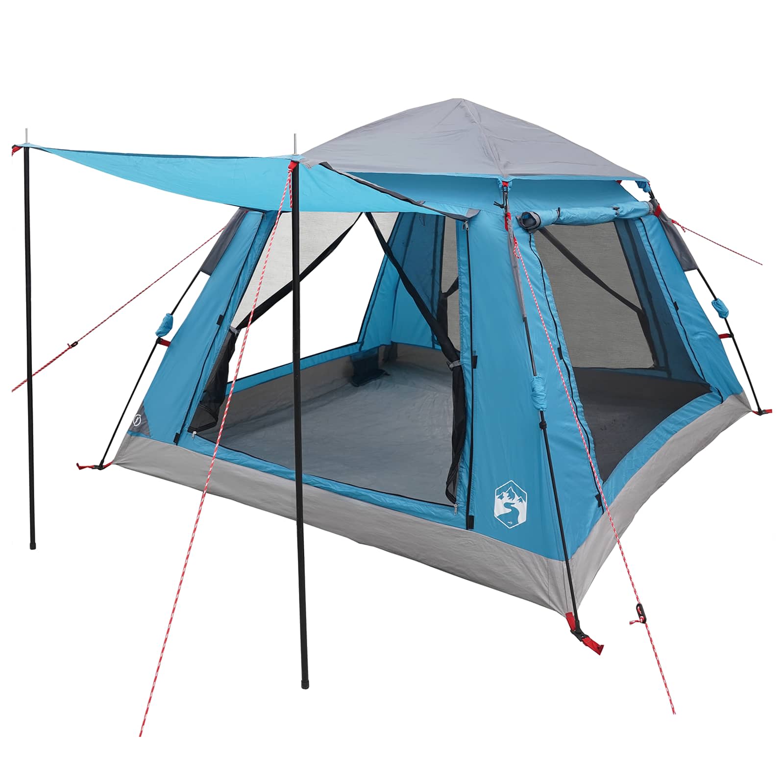 vidaXL Instant Tent with Rainfly 3-Person Quick-Release 3-Person Blue - 205 x 205 x 143 cm