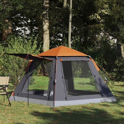 vidaXL Instant Tent with Rainfly 3-Person Quick-Release 3-Person - Grey - 205 x 205 x 143 cm