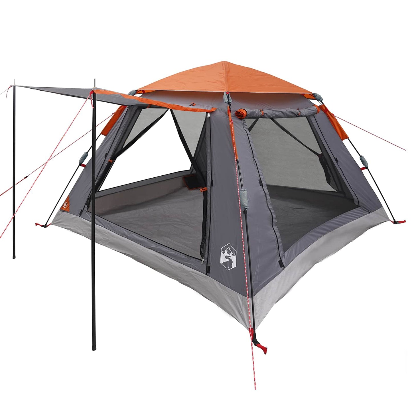 vidaXL Instant Tent with Rainfly 3-Person Quick-Release 3-Person - Grey - 205 x 205 x 143 cm