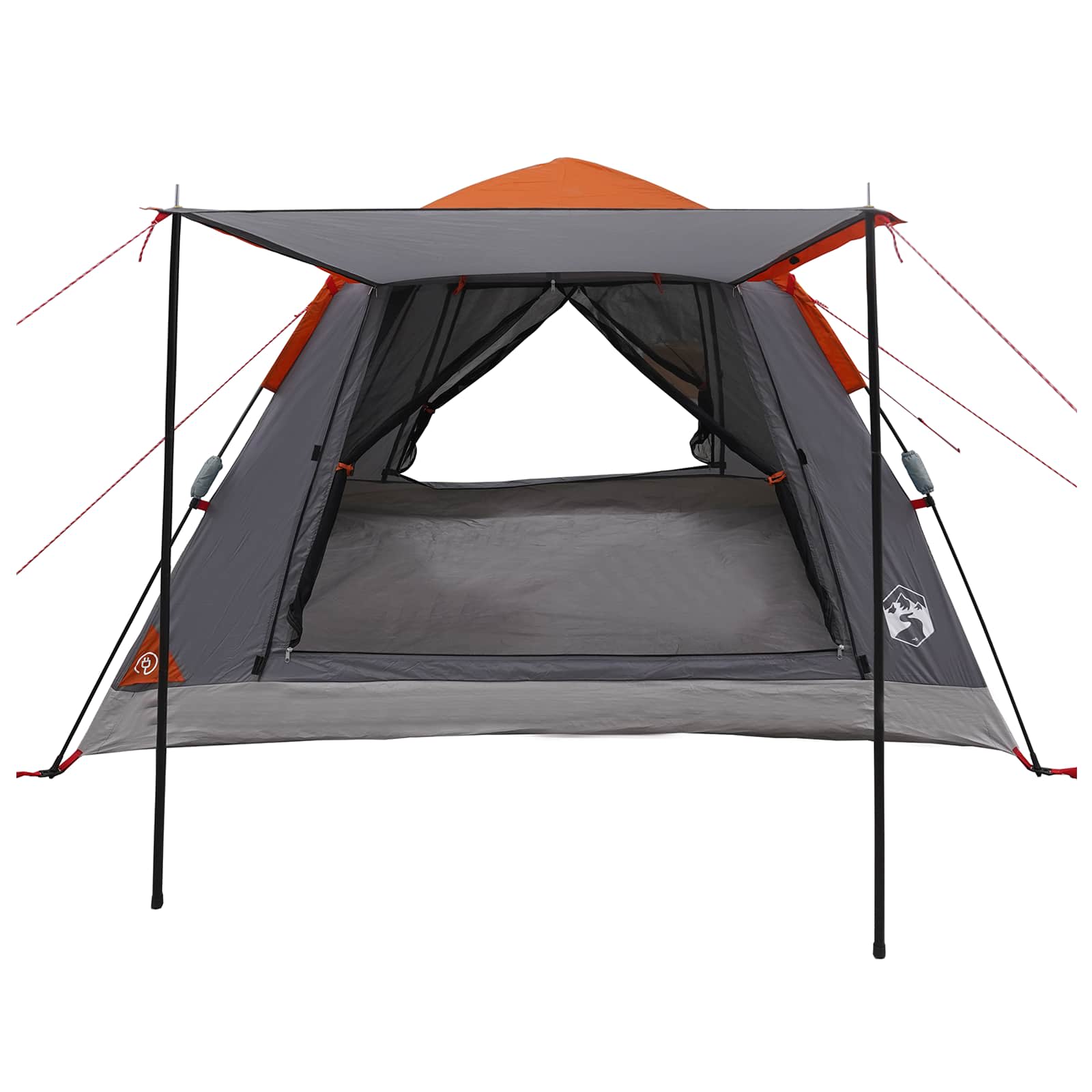 vidaXL Instant Tent with Rainfly 3-Person Quick-Release 3-Person - Grey - 205 x 205 x 143 cm