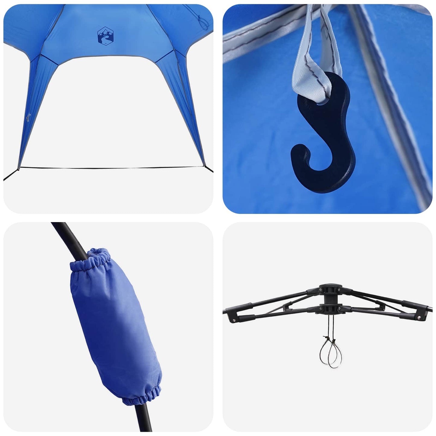 vidaXL Instant Tent 4-Person Quick-Release 4-Person Azure Blue - Green - 260 x 260 x 197 cm