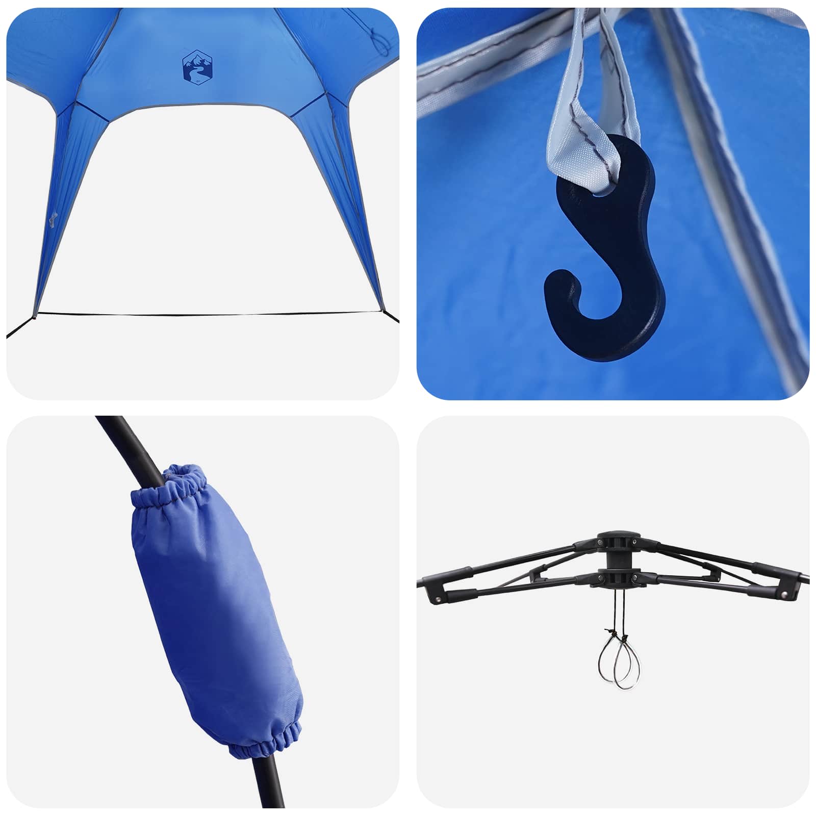 vidaXL Instant Tent 4-Person Quick-Release 4-Person Azure Blue - Green - 260 x 260 x 197 cm