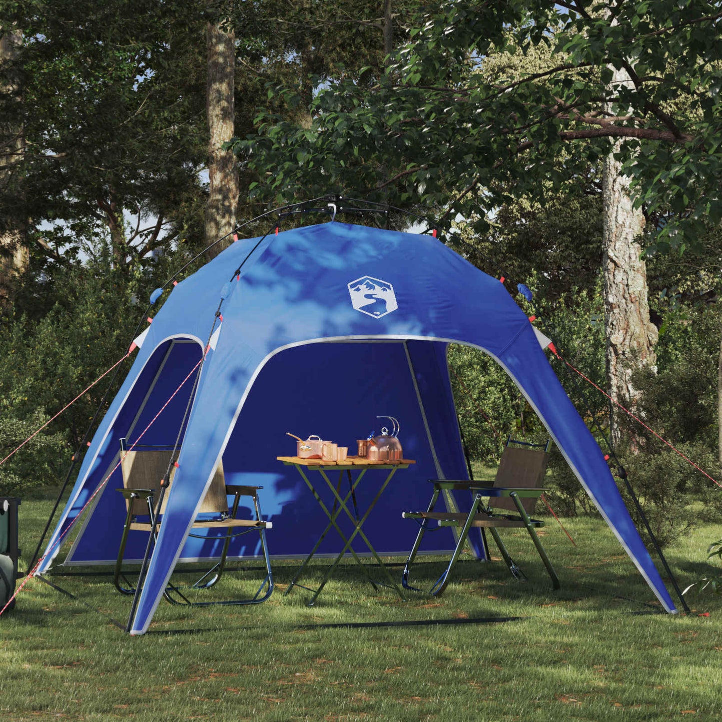 vidaXL Instant Tent 4-Person Quick-Release 4-Person Azure Blue - Green - 260 x 260 x 197 cm