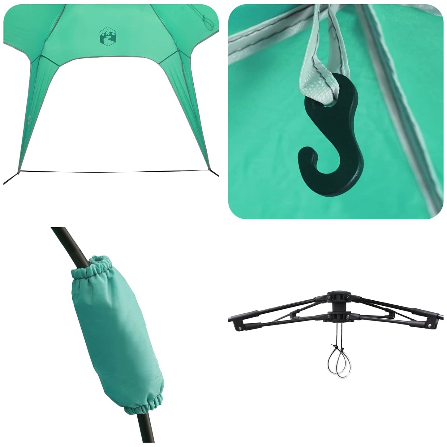 vidaXL Instant Tent 4-Person Quick-Release 4-Person Sea Green - Blue - 260 x 260 x 197 cm