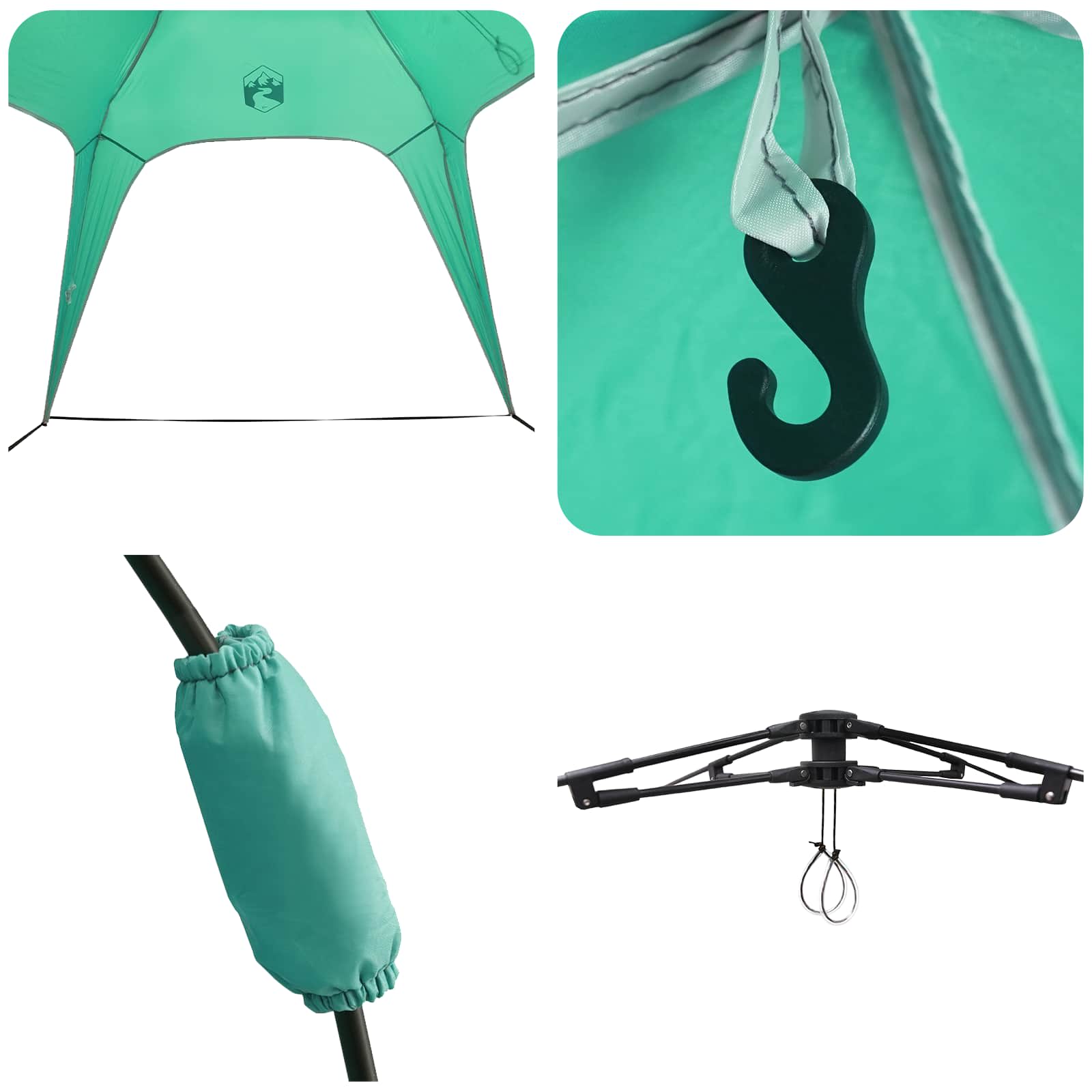 vidaXL Instant Tent 4-Person Quick-Release 4-Person Sea Green - Blue - 260 x 260 x 197 cm