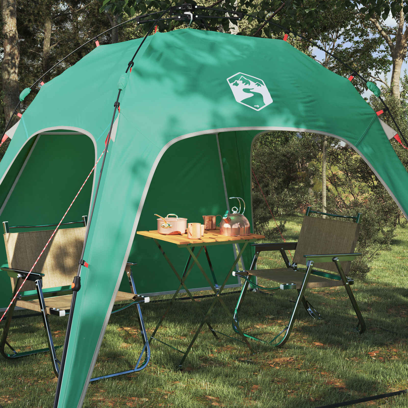 vidaXL Instant Tent 4-Person Quick-Release 4-Person Sea Green - Blue - 260 x 260 x 197 cm