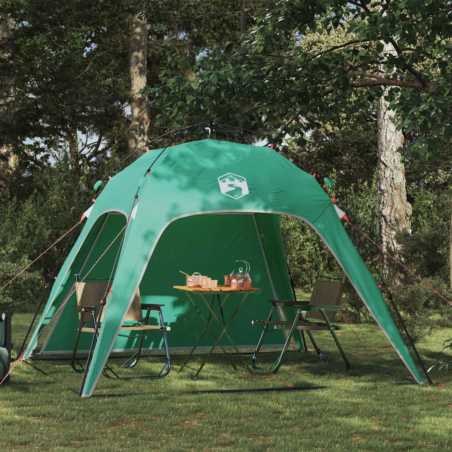 vidaXL Instant Tent 4-Person Quick-Release 4-Person Sea Green - Blue - 260 x 260 x 197 cm