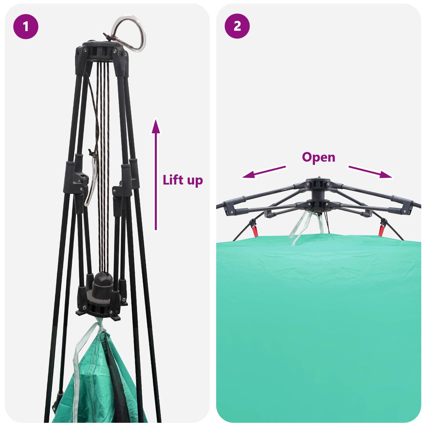 vidaXL Instant Tent 4-Person Quick-Release 4-Person Sea Green - Blue - 260 x 260 x 197 cm