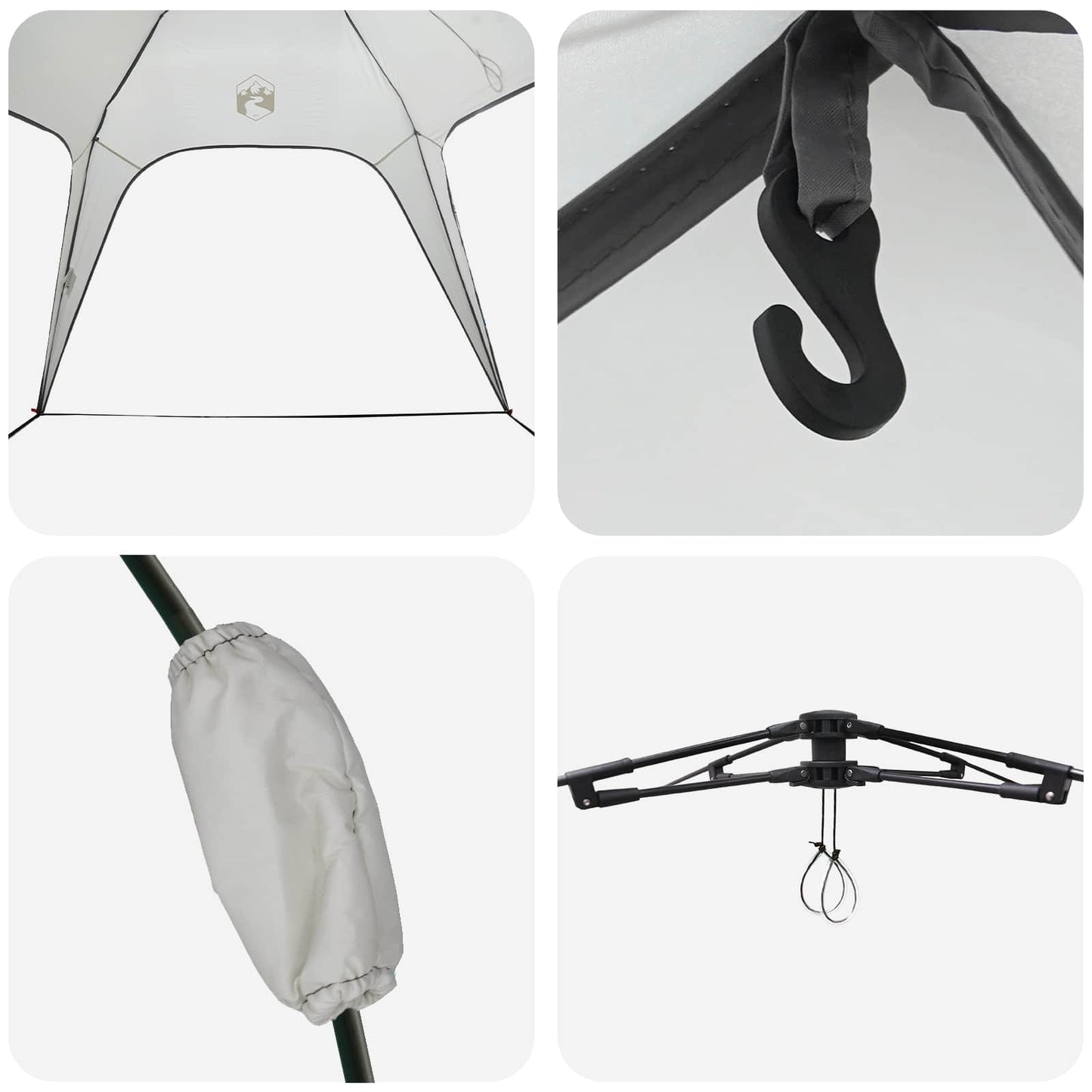 vidaXL Instant Tent 4-Person Quick-Release 4-Person Grey - 260 x 260 x 197 cm