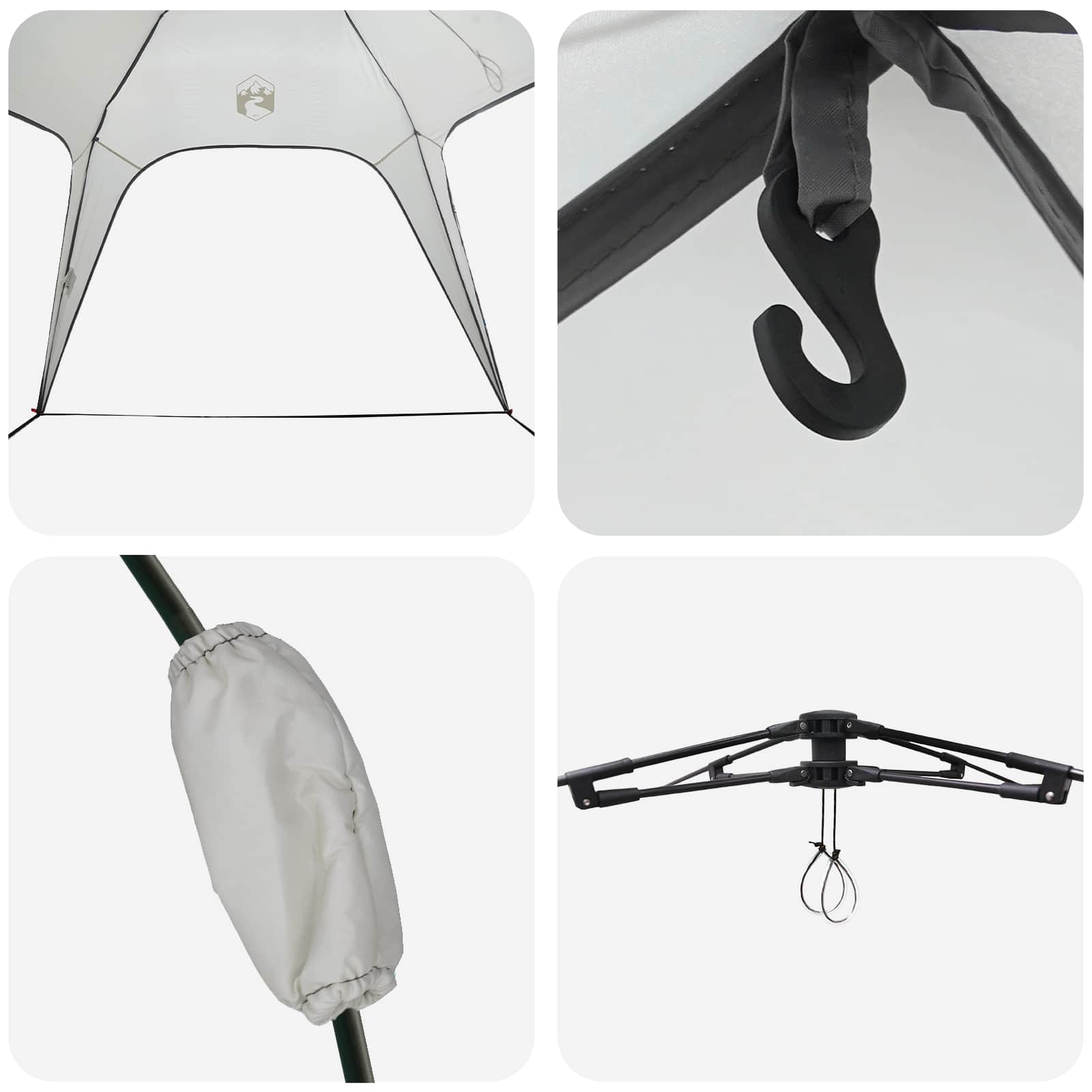 vidaXL Instant Tent 4-Person Quick-Release 4-Person Grey - 260 x 260 x 197 cm