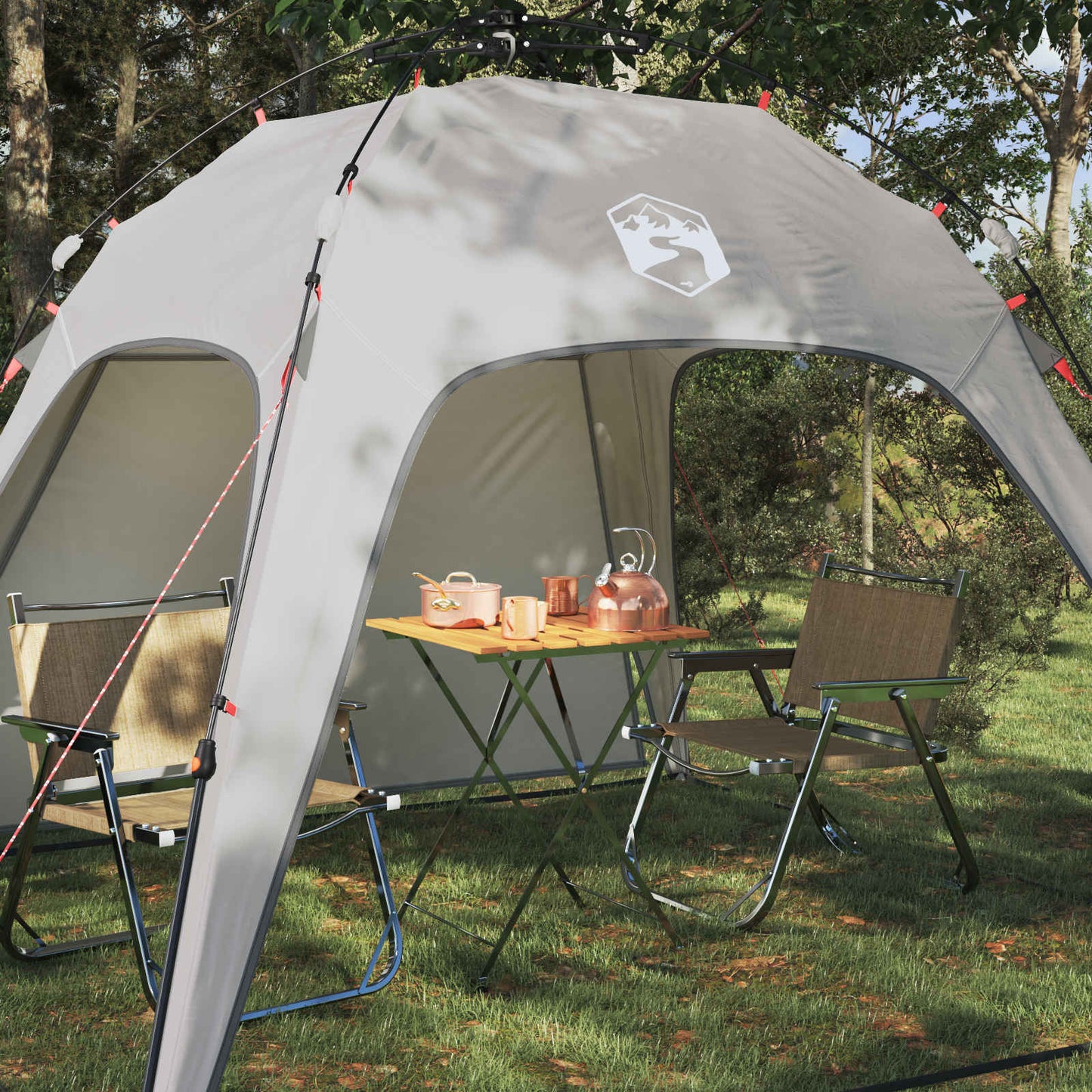 vidaXL Instant Tent 4-Person Quick-Release 4-Person Grey - 260 x 260 x 197 cm