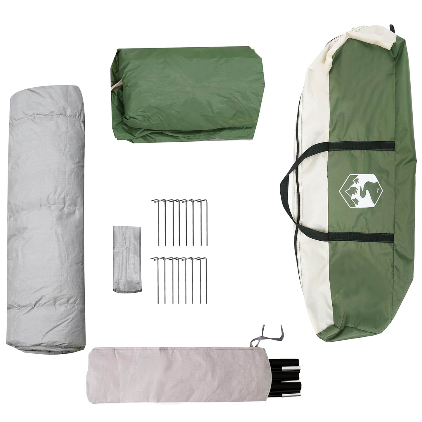 vidaXL Instant Tent with Rainfly 12-Person Quick-Release Green - 458 x 458 x 230 cm