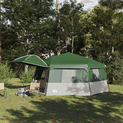 vidaXL Instant Tent with Rainfly 12-Person Quick-Release Green - 458 x 458 x 230 cm