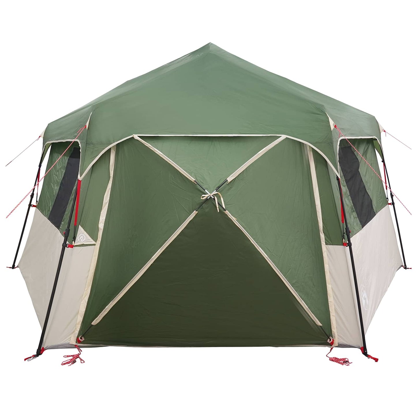 vidaXL Instant Tent with Rainfly 12-Person Quick-Release Green - 458 x 458 x 230 cm