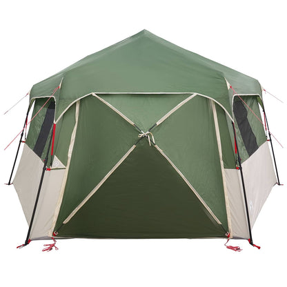 vidaXL Instant Tent with Rainfly 12-Person Quick-Release Green - 458 x 458 x 230 cm