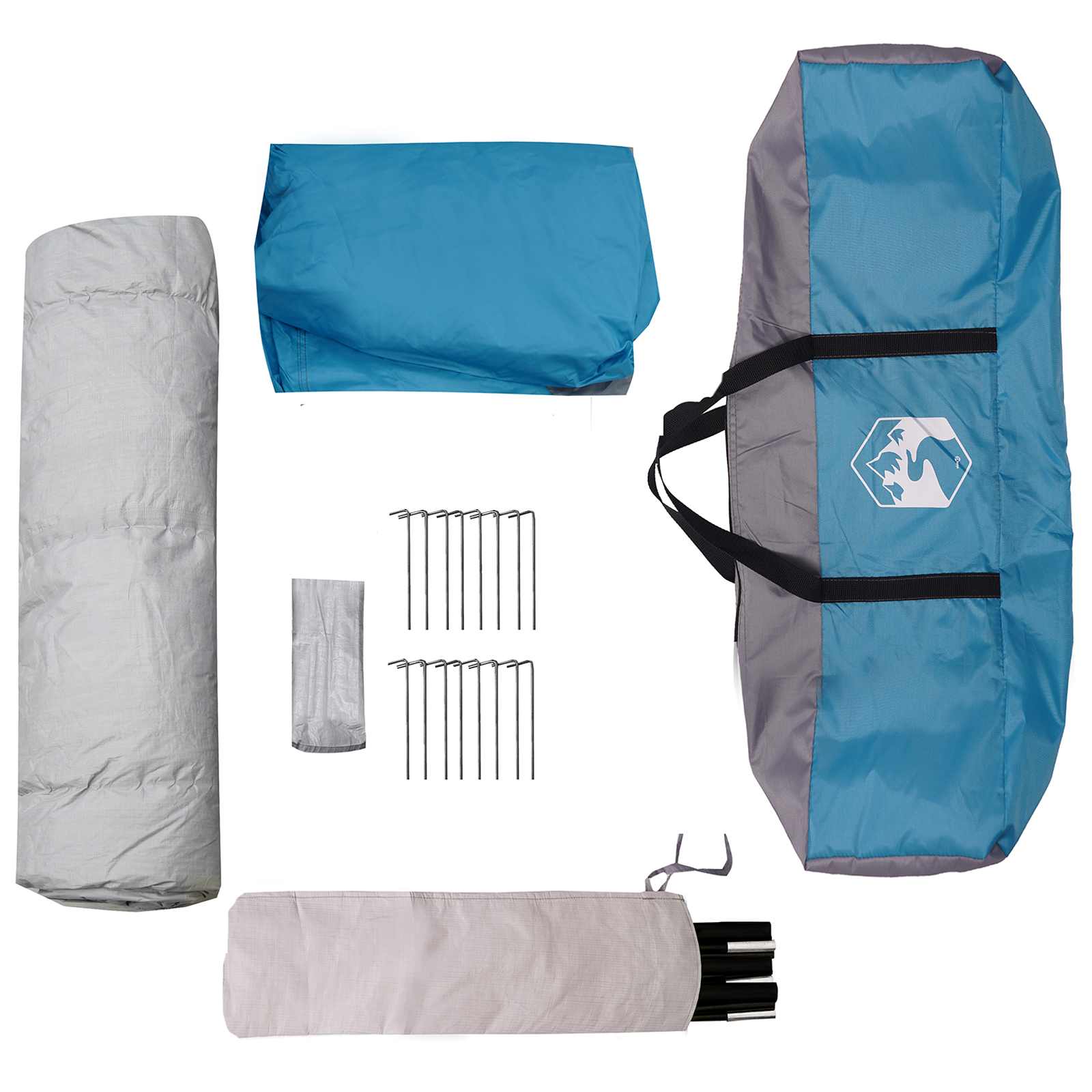 vidaXL Instant Tent with Rainfly 12-Person Quick-Release Blue - 458 x 458 x 230 cm