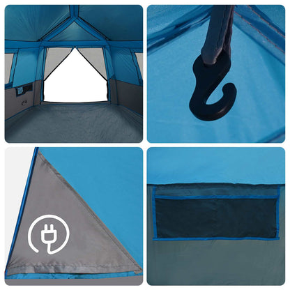 vidaXL Instant Tent with Rainfly 12-Person Quick-Release Blue - 458 x 458 x 230 cm