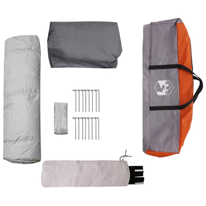 vidaXL Instant Tent with Rainfly 12-Person Quick-Release with Roof - Grey - 458 x 458 x 230 cm